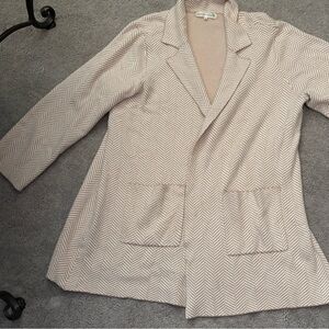 Madison Beige Herringbone Blazer